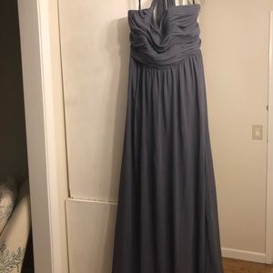 Charcoal Grey Halter Bridesmaids Dress